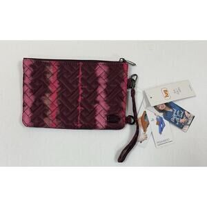 LUG Peekaboo Pouch Wristlet Shibori Wine Red - NWT